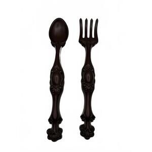 Vintage Arnels Ceramic Wall Hanging Spoon Fork Set Brown 1970s Kitchen Decor USA